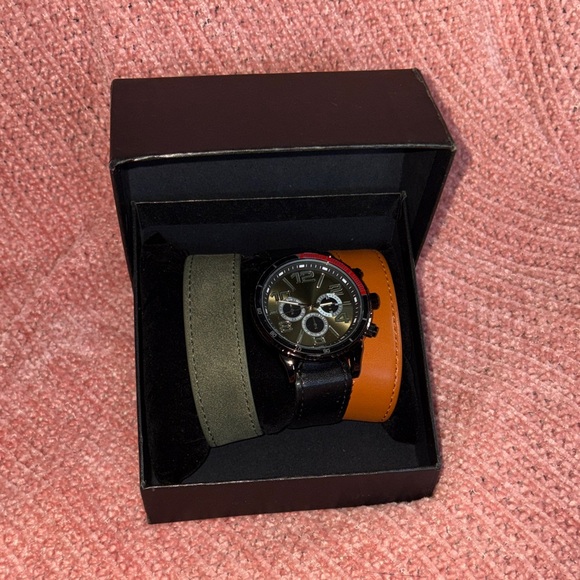 None Other - Men's Black and Brown Watch Set